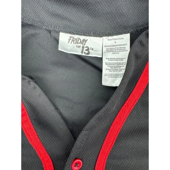 Friday the 13th Jason Vorhees Black Baseball Jersey Size L - Picture 4 of 10